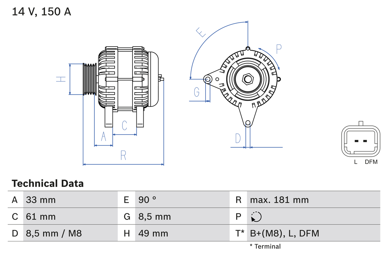 BOSCH 0 986 080 420 Alternator for NISSAN OPEL RENAULT VAUXHALL