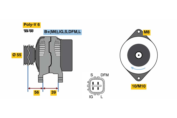 BOSCH 0 986 080 450 Alternator