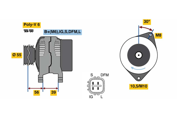 BOSCH 0 986 080 460 Alternator