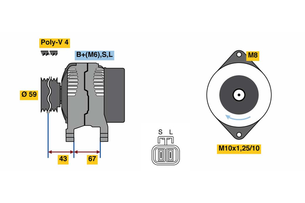 BOSCH 0 986 080 520 Alternator