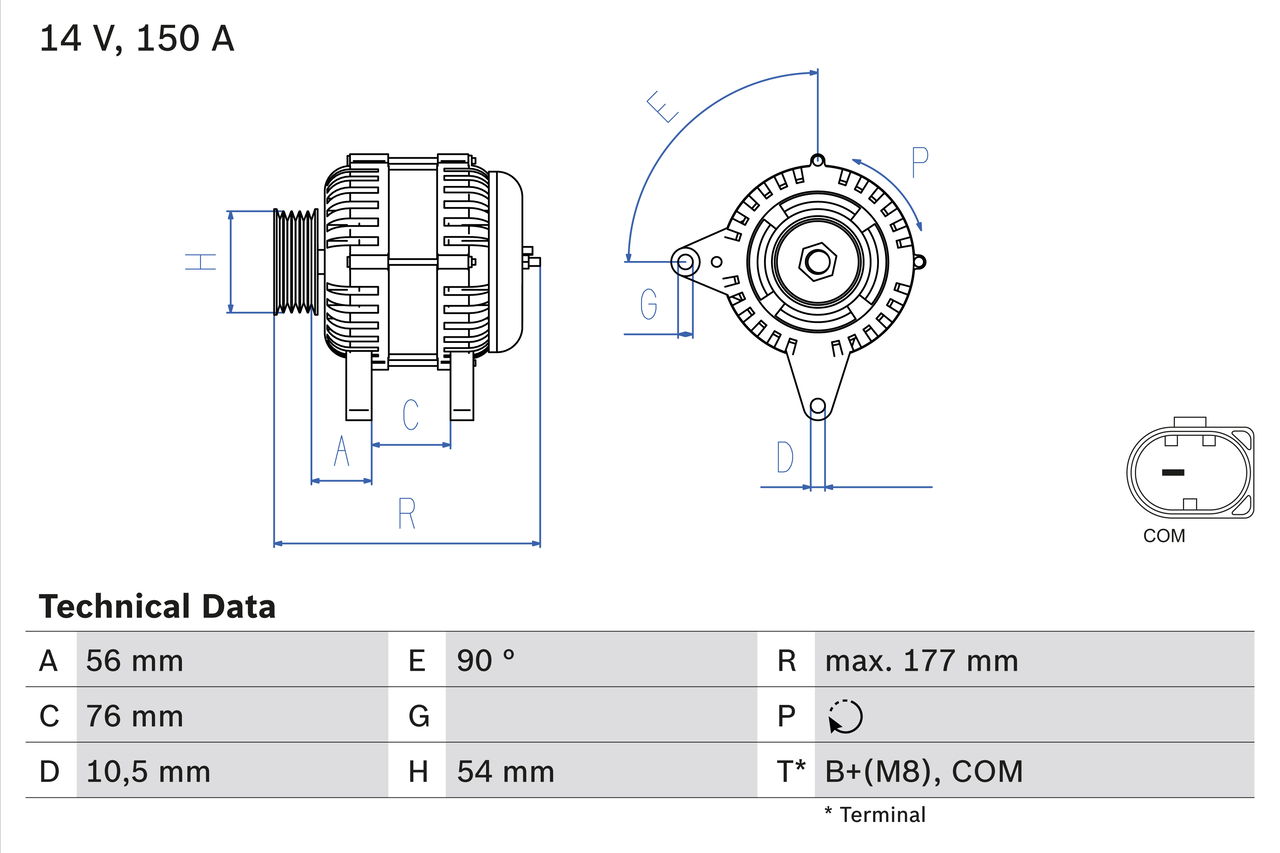 BOSCH 0 986 080 580 Alternatore