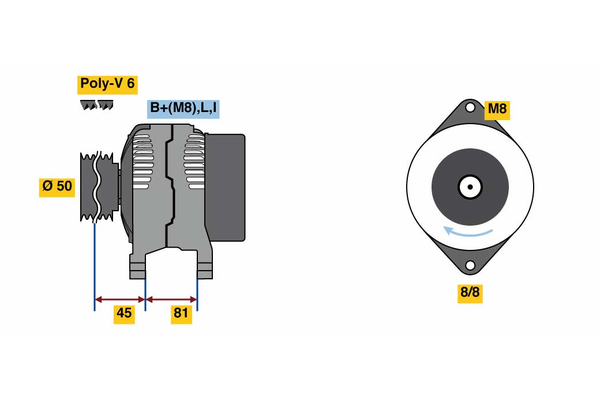 BOSCH 0 986 080 650 Alternator