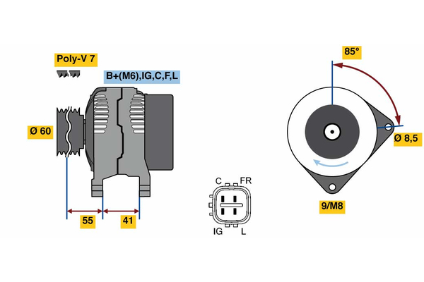 BOSCH 0 986 080 730 Alternator