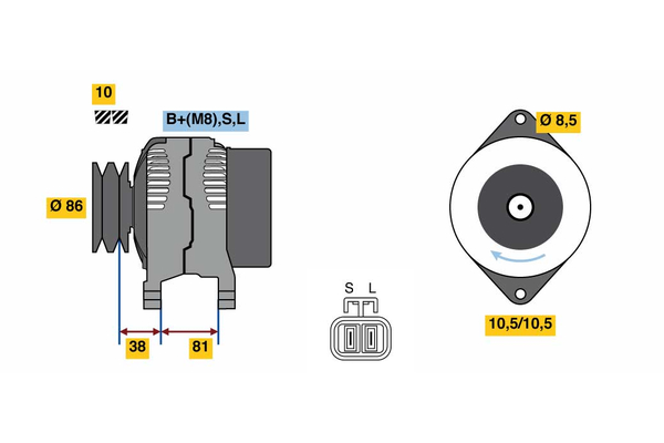 BOSCH 0 986 080 740 Alternator