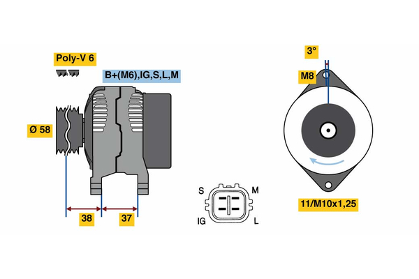 BOSCH 0 986 080 770 Alternator