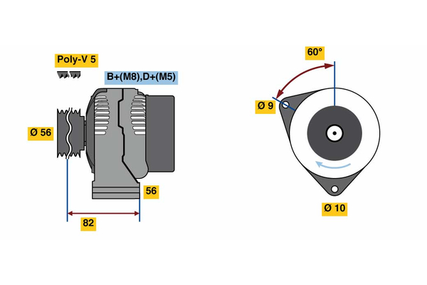 BOSCH 0 986 080 890 Alternator