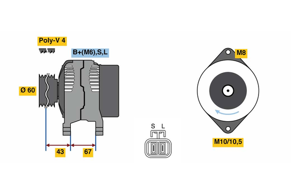 BOSCH 0 986 080 940 Alternator