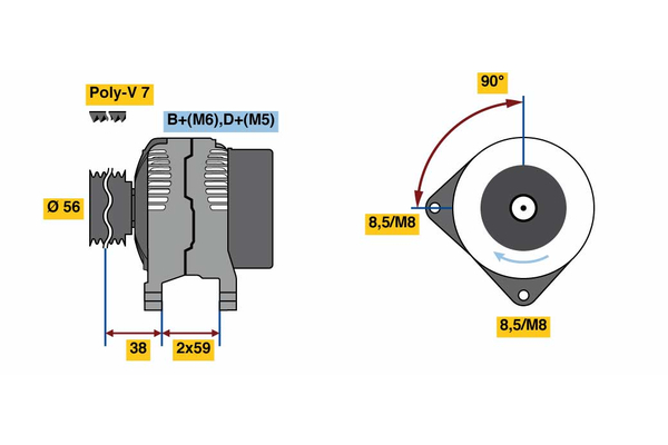 BOSCH 0 986 080 950 Alternator