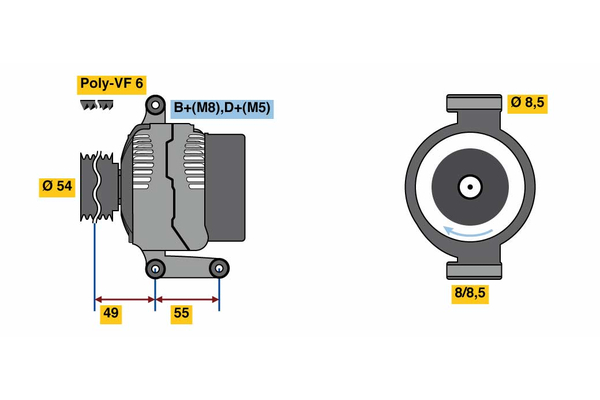 BOSCH 0 986 080 980 Alternátor