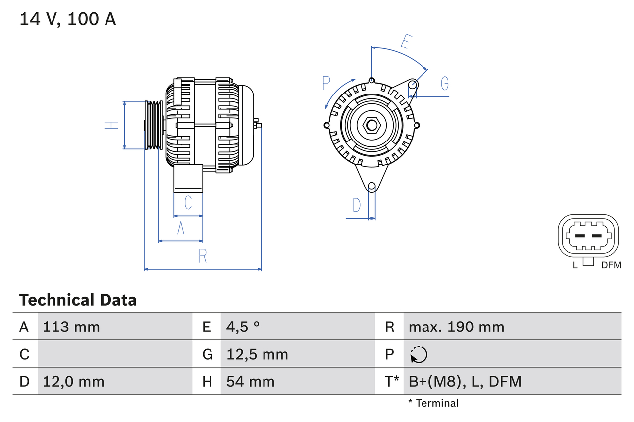 BOSCH 0 986 081 410 Alternatore