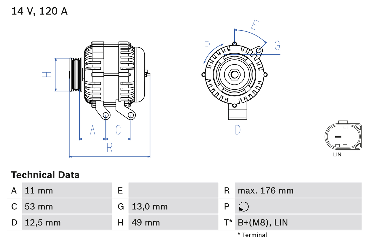 BOSCH 0 986 082 220 Γεννήτρια for FORD FORD (CHANGAN) FORD AUSTRALIA