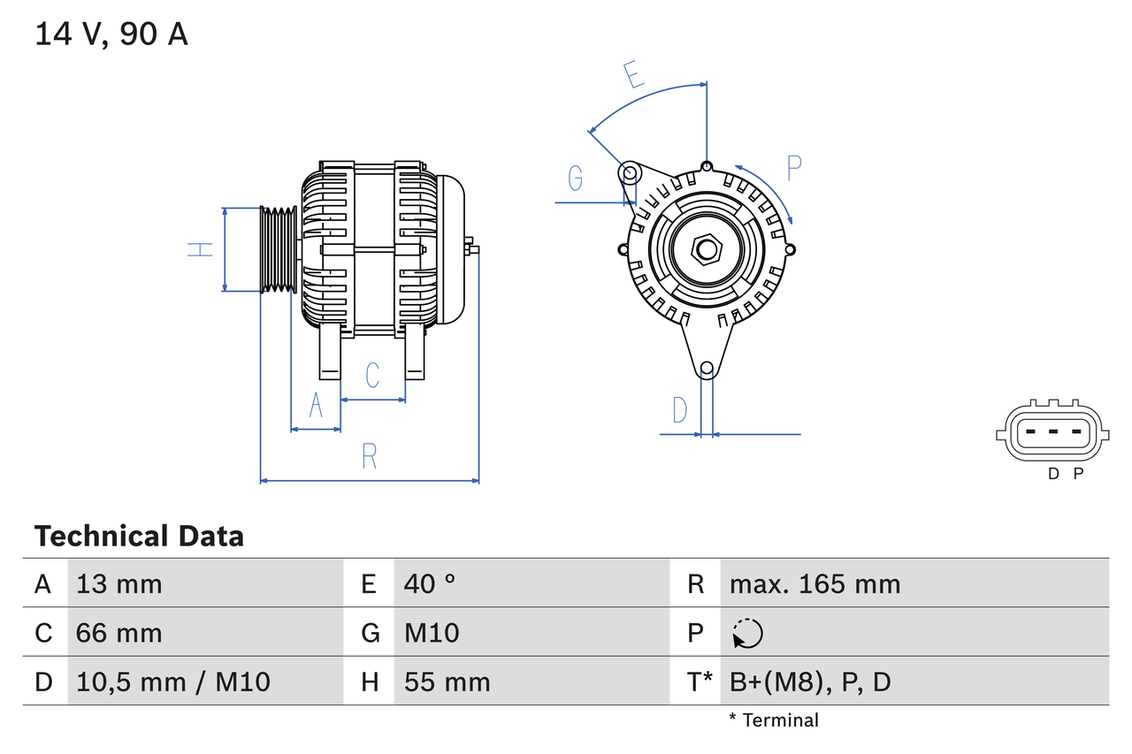 BOSCH 0 986 082 430 Alternatore