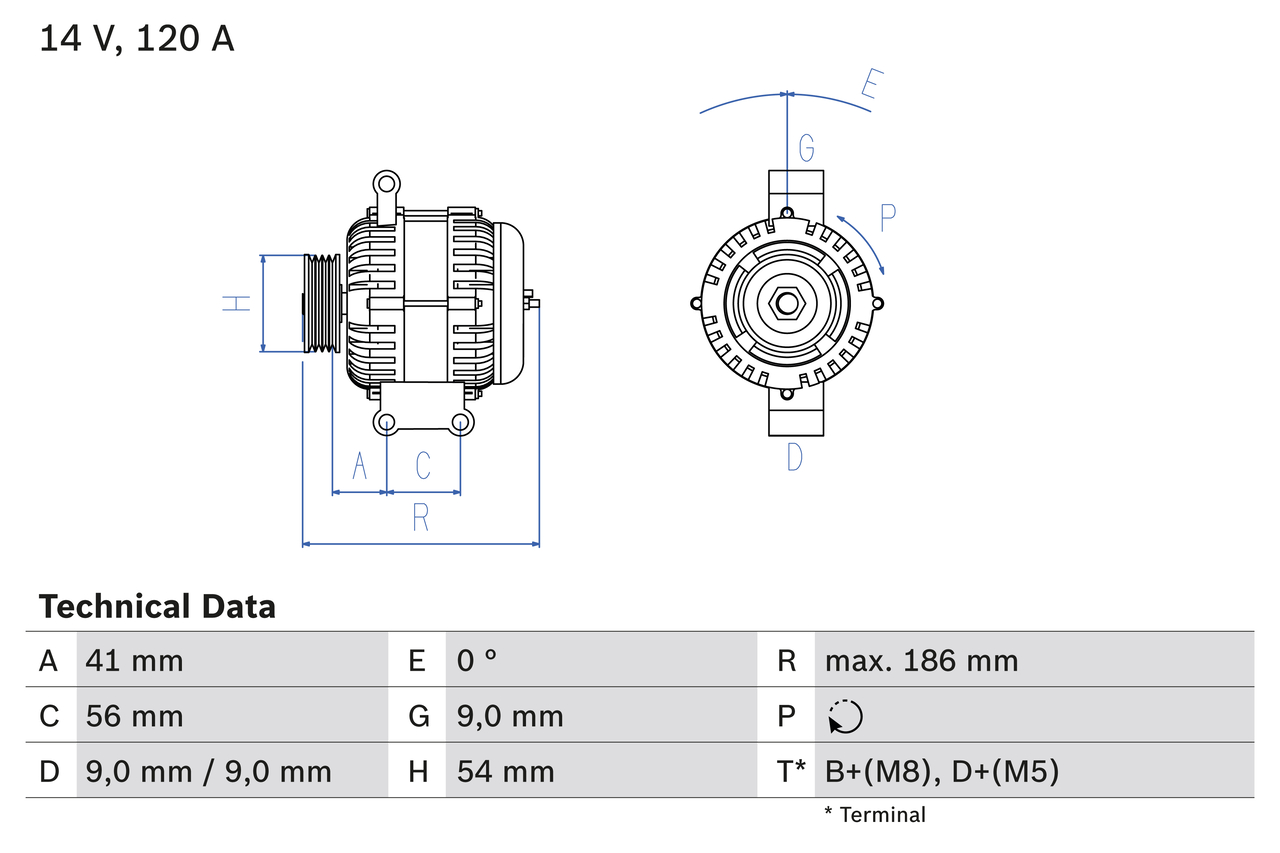 BOSCH 0 986 083 250 Alternátor