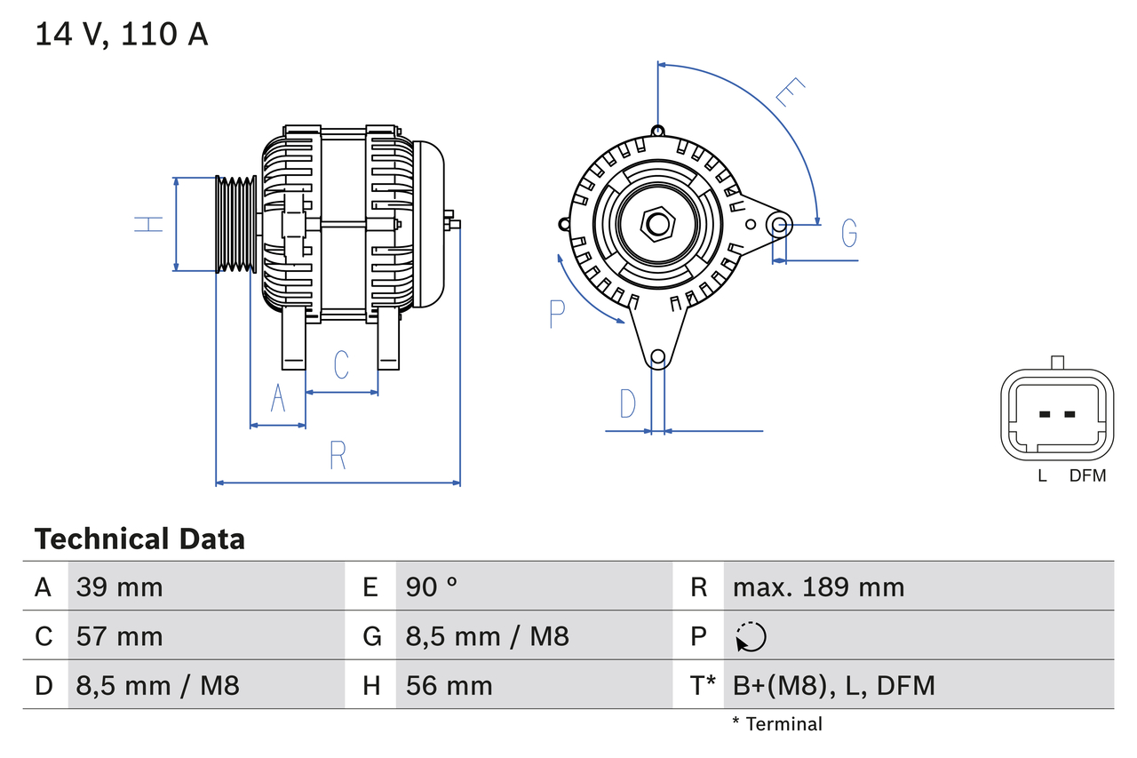 BOSCH 0 986 083 440 Alternatore