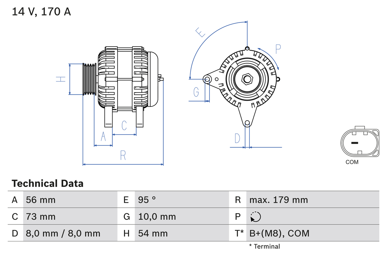 BOSCH 0 986 083 470 Alternatore