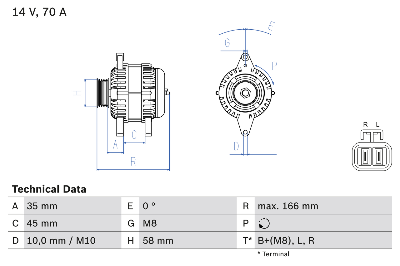 BOSCH 0 986 083 930 Alternatore