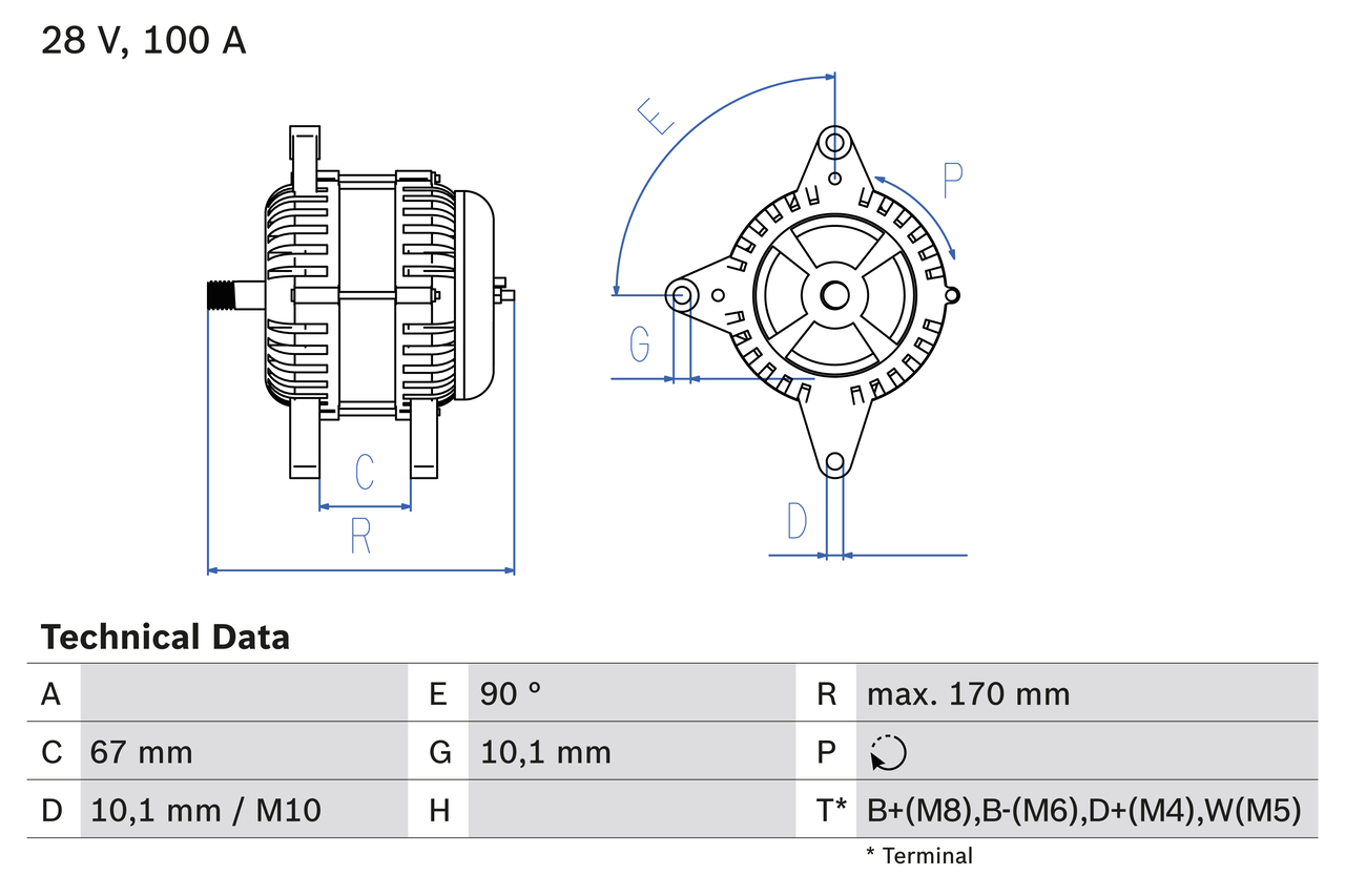 BOSCH 0 986 084 180 Alternatore