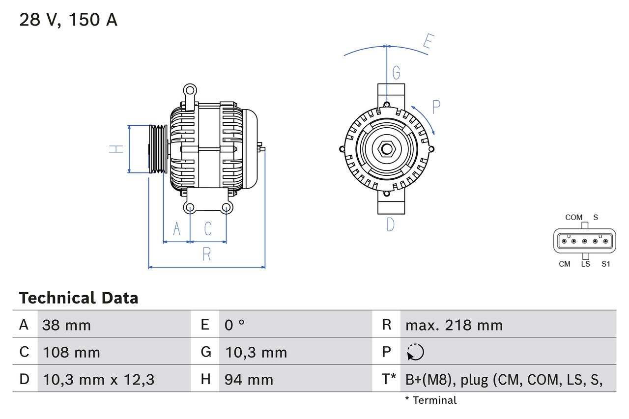 BOSCH 0 986 084 280 Alternatore