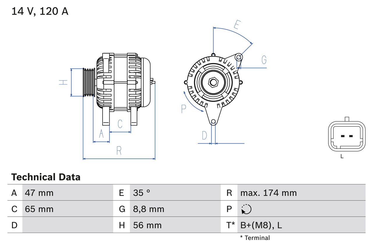 BOSCH 0 986 084 310 Alternatore