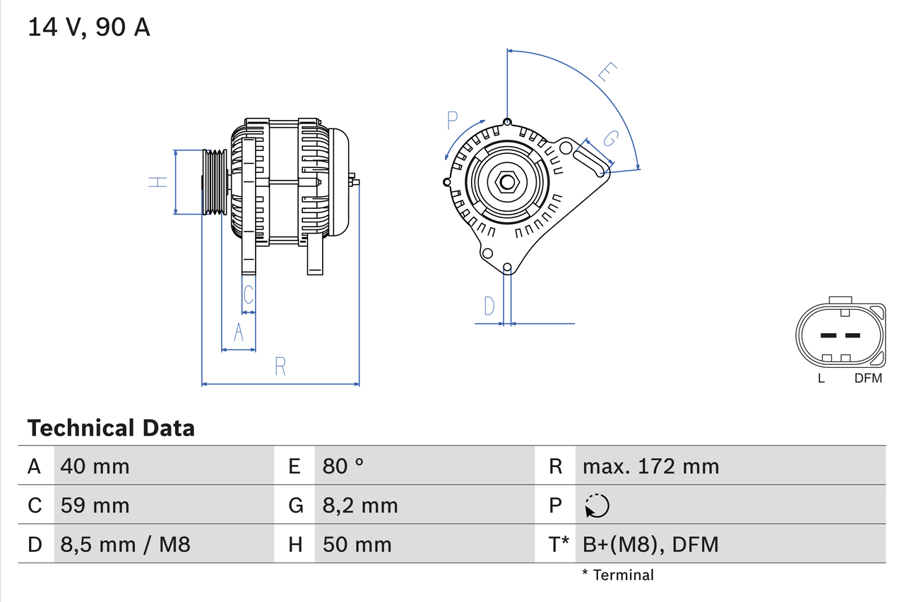 BOSCH 0 986 084 320 Alternatore