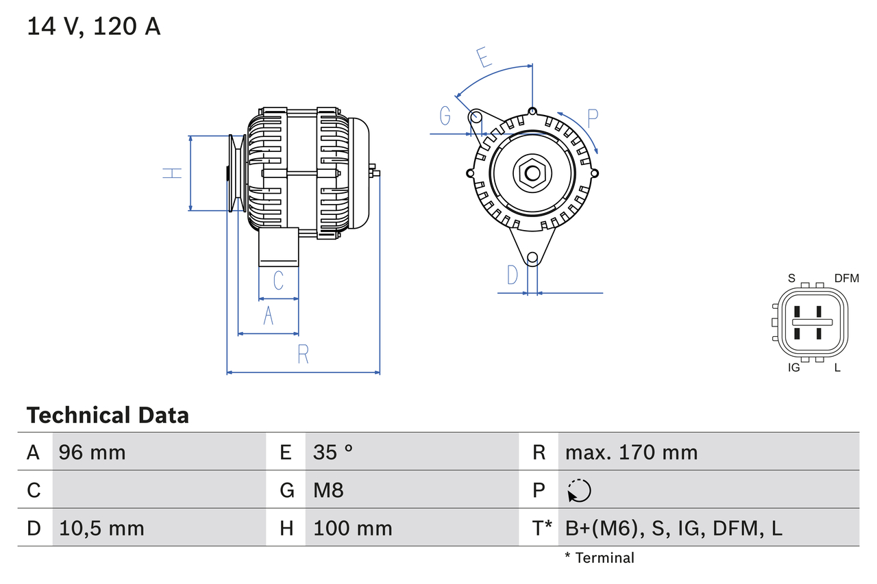 BOSCH 0 986 084 380 Alternatore