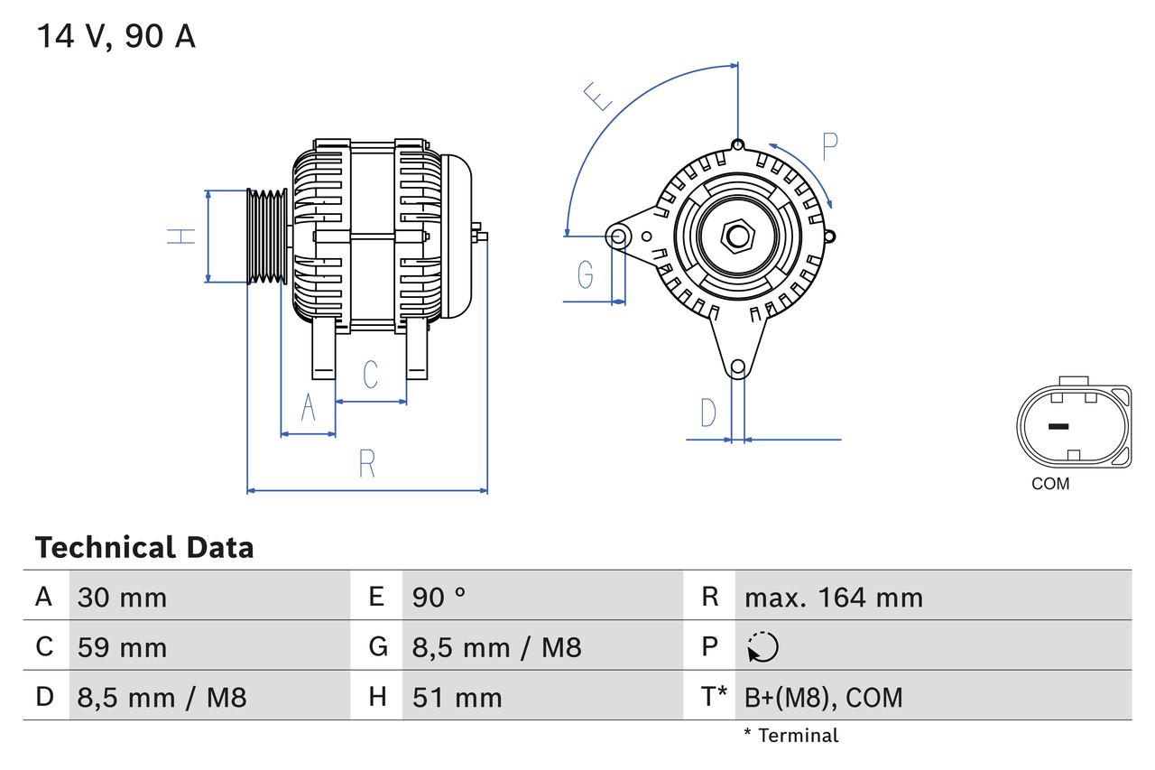 BOSCH 0 986 084 750 Alternatore