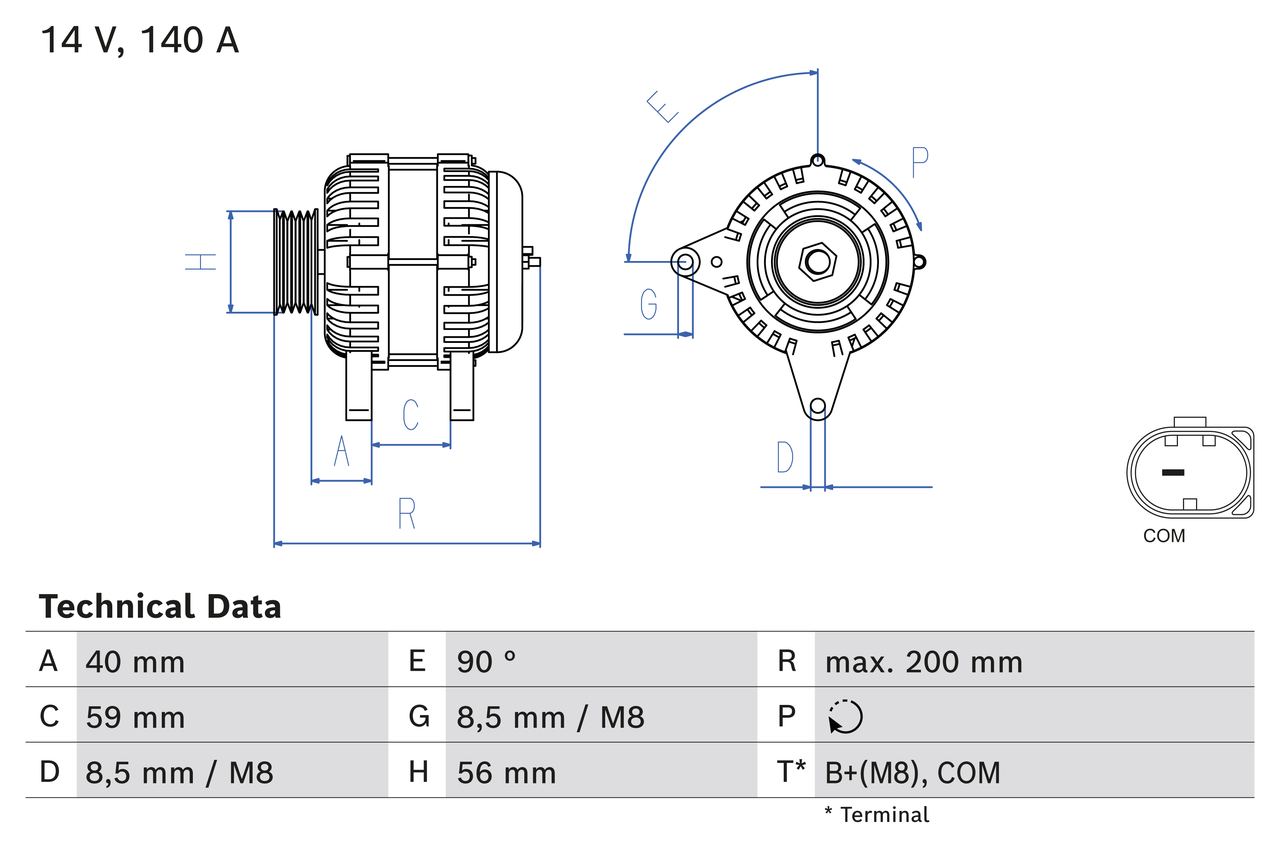 BOSCH 0 986 085 040 Alternatore