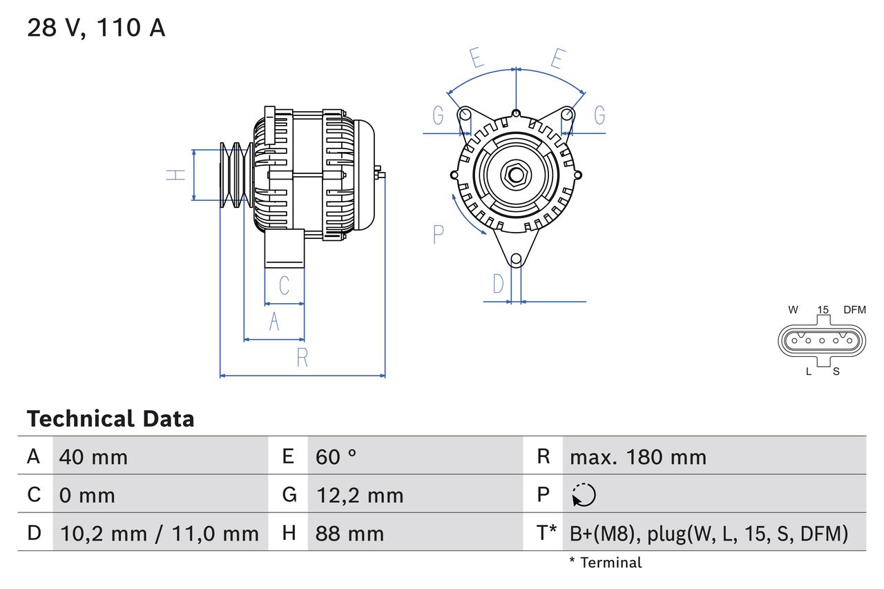 BOSCH 0 986 085 280 Alternatore