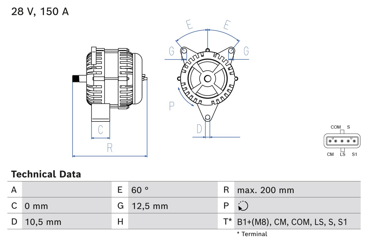 BOSCH 0 986 085 300 Alternatore