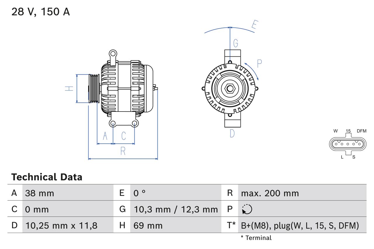 BOSCH 0 986 085 360 Alternatore