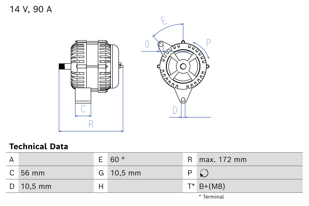 BOSCH 0 986 086 180 Generator