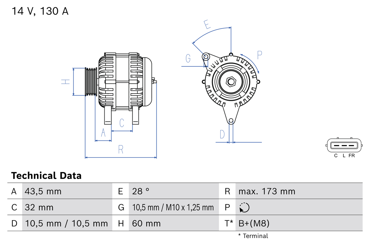 BOSCH 0 986 086 450 Generator