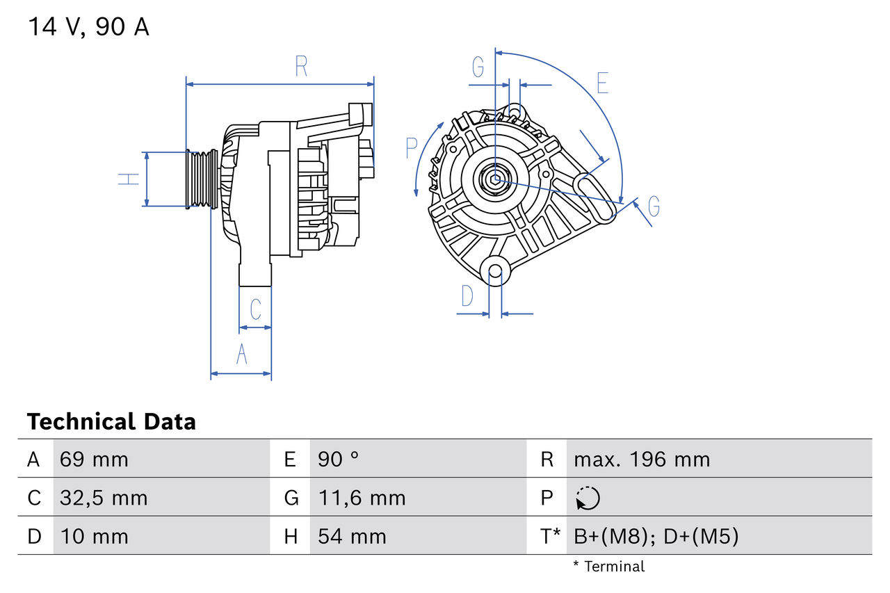 BOSCH 0 986 086 870 Generator