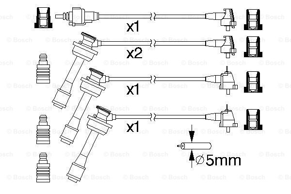 BOSCH 0 986 357 175 Kit cavi accensione-Kit cavi accensione-Ricambi Euro