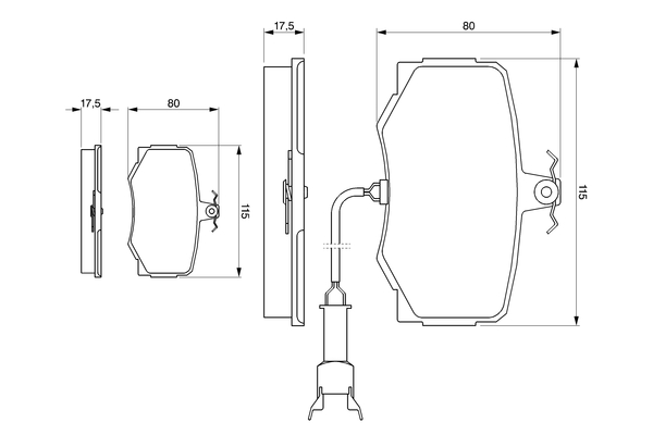BOSCH 0 986 424 018 Bremsbelagsatz, Scheibenbremse