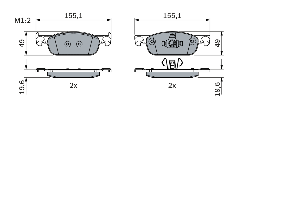 BOSCH 0 986 424 021 Kit pastiglie freno, Freno a disco-Kit pastiglie freno, Freno a disco-Ricambi Euro