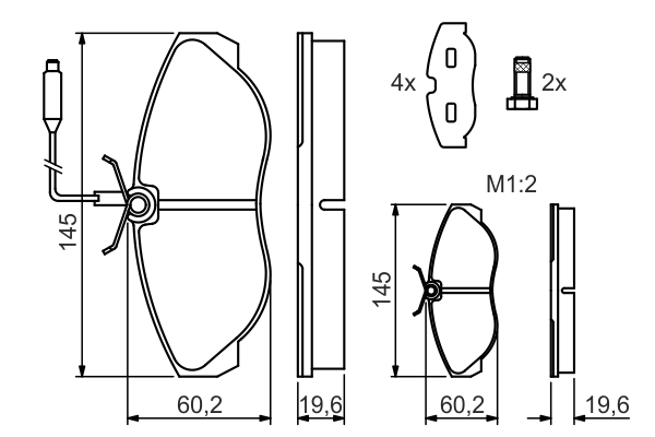 BOSCH 0 986 424 030 Kit pastiglie freno, Freno a disco-Kit pastiglie freno, Freno a disco-Ricambi Euro