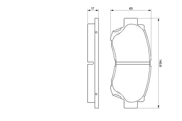 BOSCH 0 986 424 232 Bremsbelagsatz, Scheibenbremse