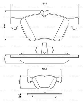 BOSCH 0 986 494 001 Kit pastiglie freno, Freno a disco