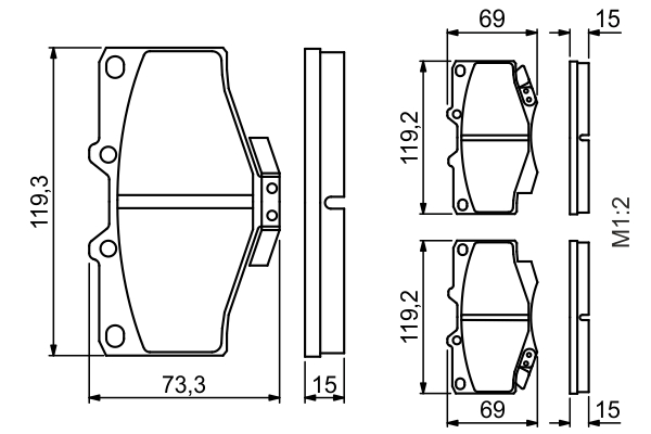 BOSCH 0 986 424 268 Kit pastiglie freno, Freno a disco