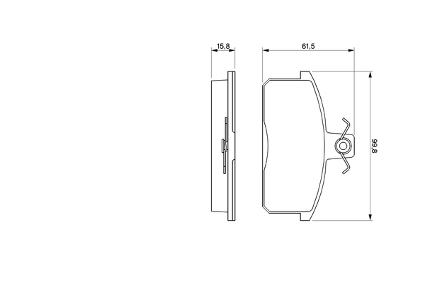 BOSCH 0 986 424 274 Bremsbelagsatz, Scheibenbremse