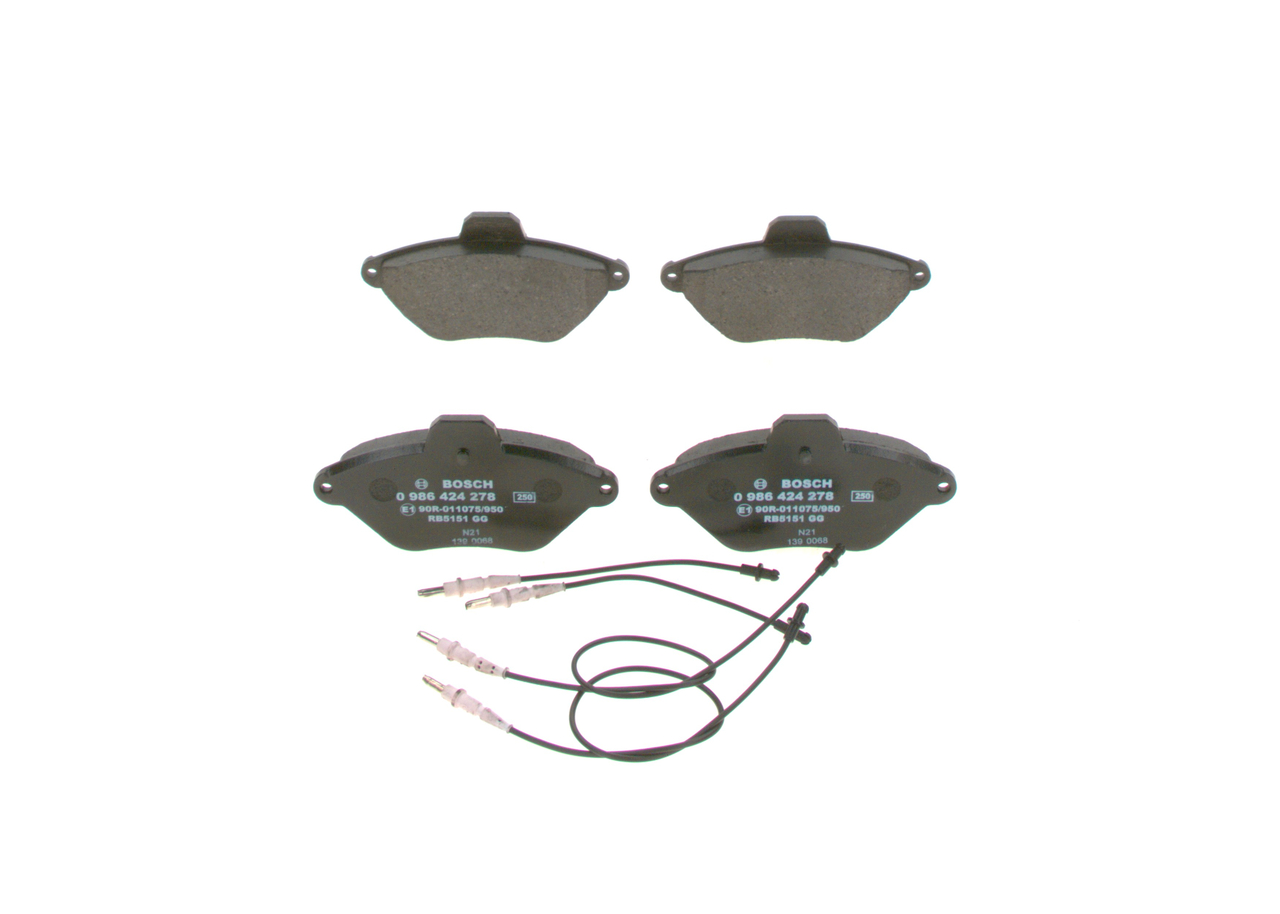 BOSCH 0 986 424 278 Bremsbelagsatz, Scheibenbremse