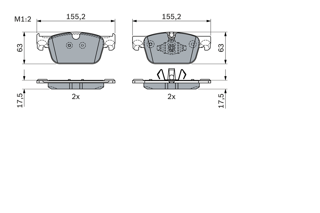 BOSCH 0 986 424 333 Kit pastiglie freno, Freno a disco