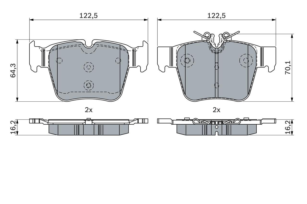 BOSCH 0 986 424 334 Kit pastiglie freno, Freno a disco-Kit pastiglie freno, Freno a disco-Ricambi Euro