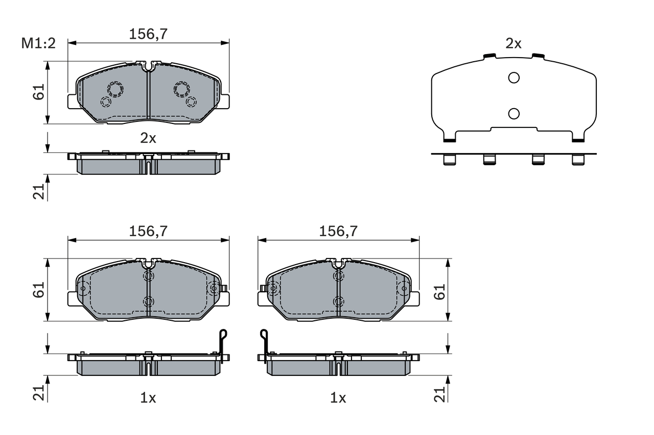 BOSCH 0 986 424 395 Kit pastiglie freno, Freno a disco-Kit pastiglie freno, Freno a disco-Ricambi Euro