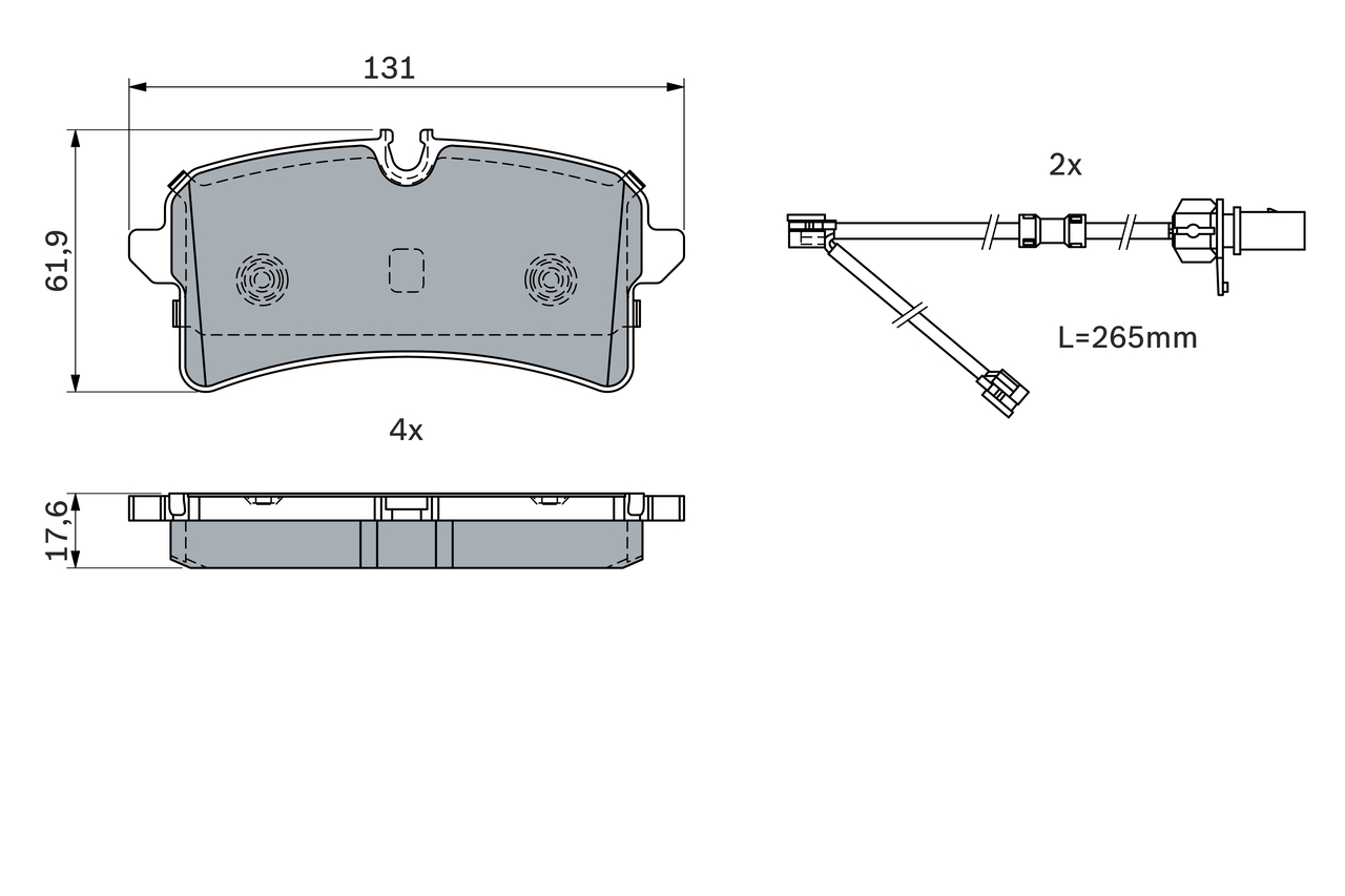 BOSCH 0 986 424 404 Kit pastiglie freno, Freno a disco