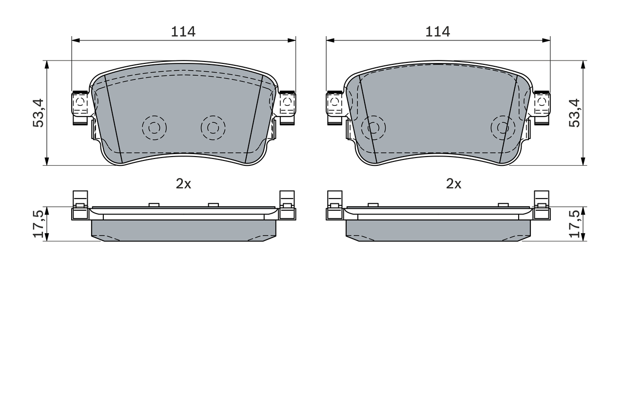 BOSCH 0 986 424 437 Kit pastiglie freno, Freno a disco-Kit pastiglie freno, Freno a disco-Ricambi Euro