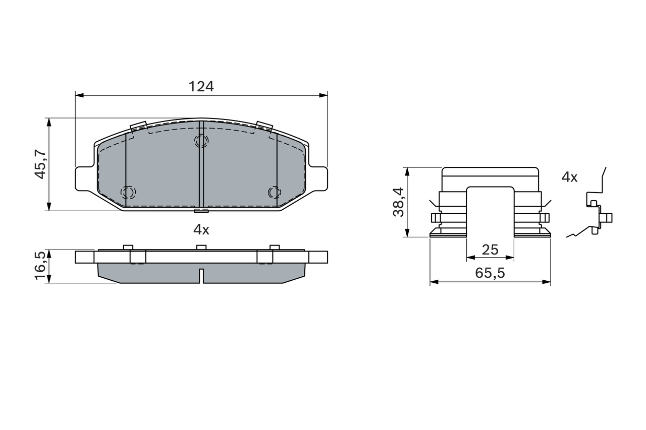 BOSCH 0 986 424 440 Kit pastiglie freno, Freno a disco