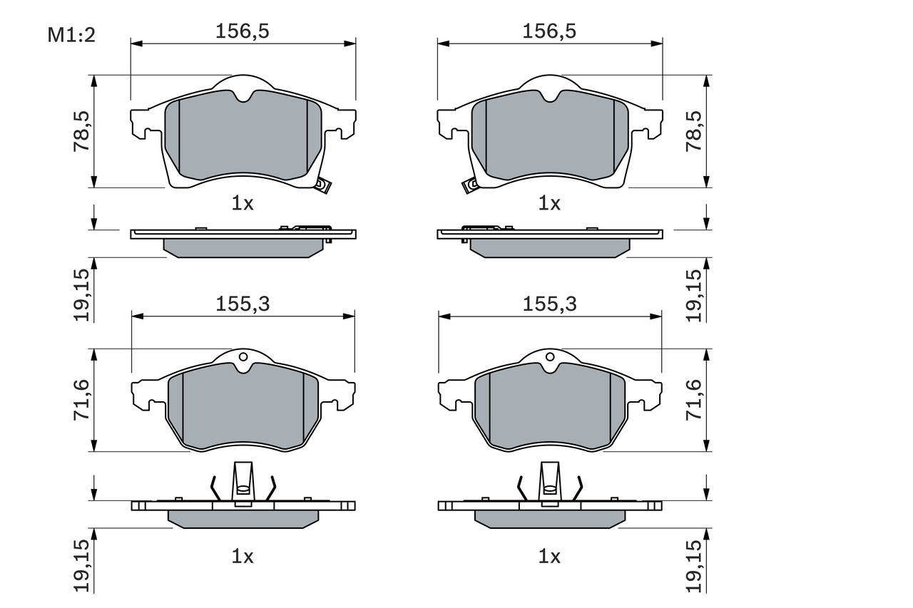 BOSCH 0 986 424 457 Kit pastiglie freno, Freno a disco-Kit pastiglie freno, Freno a disco-Ricambi Euro