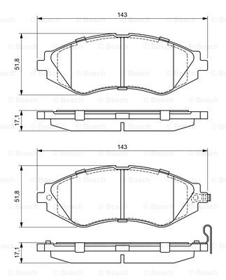 BOSCH 0 986 424 474 Kit pastiglie freno, Freno a disco-Kit pastiglie freno, Freno a disco-Ricambi Euro